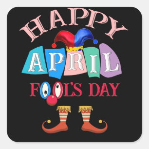 Eenduidig en opzij geschoven Happy April Fools Day Vierkante Sticker