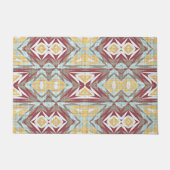 Eenduidig Groen Blauw Rood Geel Tribaal Deeg Deurmat (Voorkant)