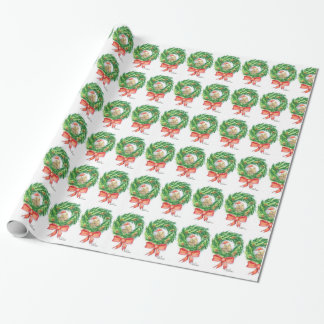 Eenduidig kerstinpakpapier Kiwi en leder Cadeaupapier