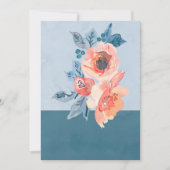 Eenduidig koraal- en mosterdblauw huwelijk kaart (Voorkant)