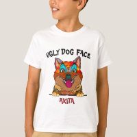 Eenduidig lelijke Akita-hondengezicht T-Shirt