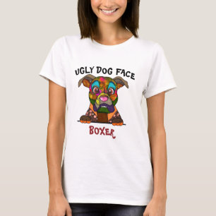 Eenduidig lelijke Boxer-hondengezicht T-shirt