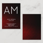 Eenduidig monogram met gewone rode muurstenen visitekaartje (Voorkant / Achterkant)