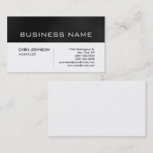 Eenduidig zwart grijs visitekaartje (Voorkant / Achterkant)