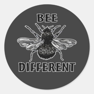 Eenduidige inademing van bijen met andere luipaard ronde sticker