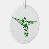Eenduidige kerstkolibrie keramisch ornament (Rechts)
