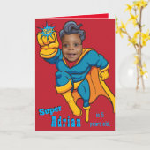 Eenduidige superheld Special Fun Children's Birthd Kaart (Gele Bloem)