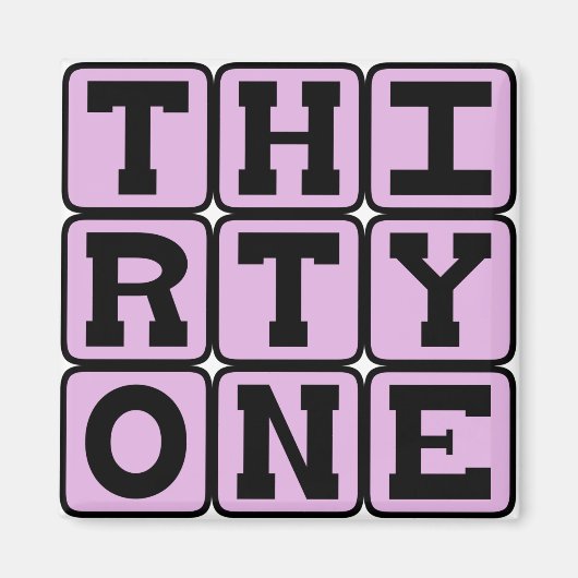 Eenendertig, nummer 31 magneet (Voorkant)