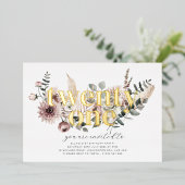 Eenentwintig bloemen - 21ste verjaardag - Goud Folie Uitnodiging (Staand Voorkant)