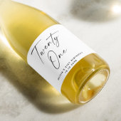 Eenentwintig. Modern eenvoudig script 21e verjaard Sparkling Wijnetiket