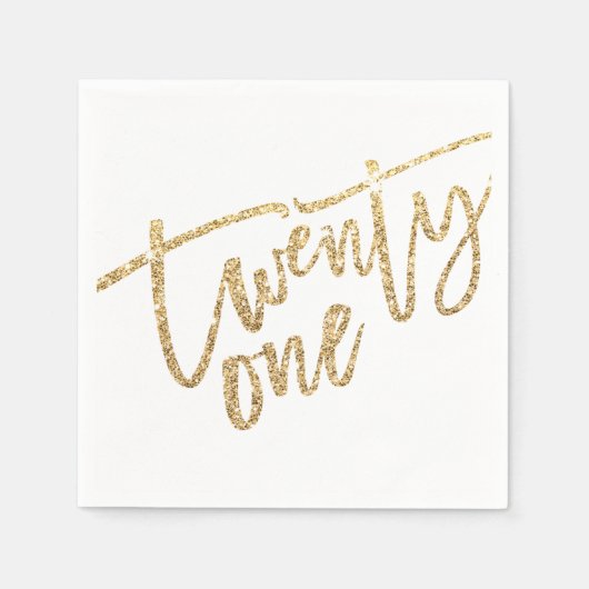 EENENTWINTIG moderne script glam goud glitter 21e Servet (Voorkant)