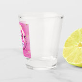 Eenentwintig  Roos roze  verjaardag Shot Glas (Rechts)