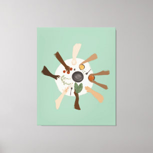 Eenheid door verscheidenheid en communautair Poste Canvas Afdruk