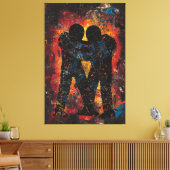 Eenheid in chaos Hedendaagse expressionistische ku Canvas Afdruk (Insitu (Woonkamer))