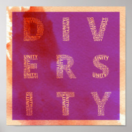 Eenheid in het poster waterverf Diversiteit