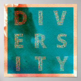Eenheid in het poster waterverf Diversiteit