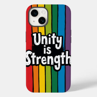 "Eenheid is kracht - Bold Rainbow Stripes Phone Co Case-Mate iPhone 14 Hoesje