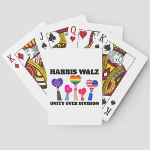 Eenheid over divisie Kamala Harris Tim Walz Pokerkaarten