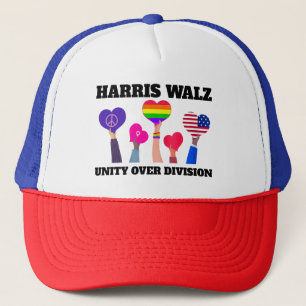 Eenheid over divisie Kamala Harris Tim Walz Trucker Pet