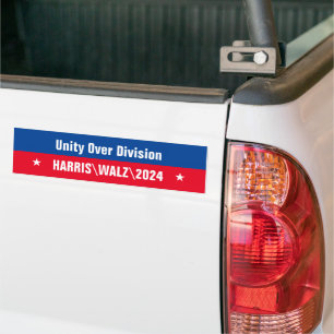 Eenheid over divisie rood blauw bumpersticker