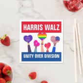 Eenheid over Division Harris Walz Tim Walz Red Blu Servet (Insitu)