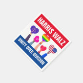 Eenheid over Division Harris Walz Tim Walz Red Blu Servet (Hoek)