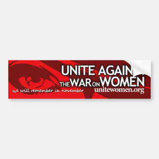 Eenheid tegen de oorlog tegen vrouwen bumpersticker
