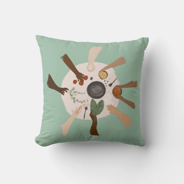 Eenheid via diversiteit en Gemeenschap Kussen (Voorkant)