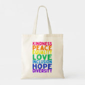 Eenheid Vredesgelijkheid Insluiting Diversiteit Me Tote Bag (Achterkant)