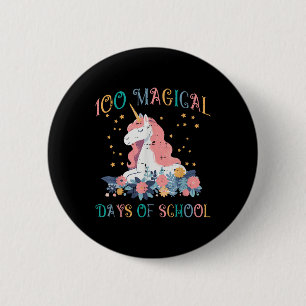 Eenhoorn 100 Magische Dagen School 100ste Dag Peut Ronde Button 5,7 Cm