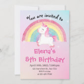 Eenhoorn 8e verjaardag kaart (Voorkant)