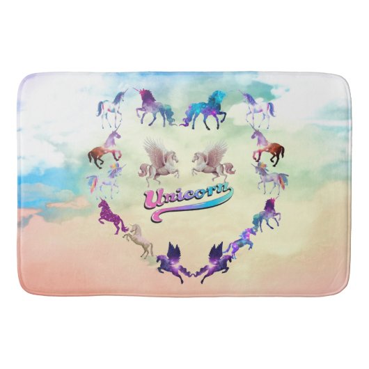 Eenhoorn Abstract Art Memory Foam Badmat (Voorkant)