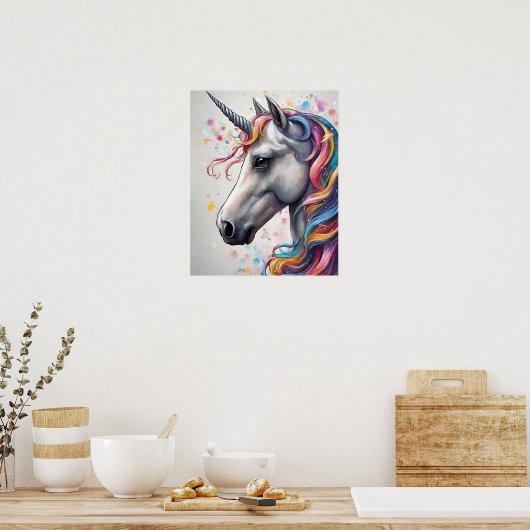 EENHOORN AFBEELDING KUNST POSTER (Keuken)