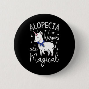 Eenhoorn Alopecia krijgers zijn magisch Ronde Button 5,7 Cm