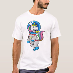 Eenhoorn als astronaut in de ruimte t-shirt