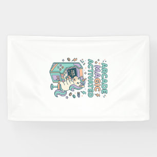 Eenhoorn Arcade Magie Geactiveerd Trendy Product G Spandoek