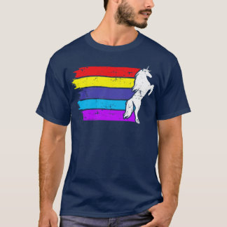 Eenhoorn Art Rainbow Color Stripes Lover Gift T-shirt