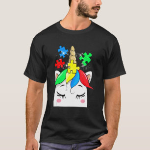 Eenhoorn Autisme Bewustzijn Puzzelstukken Meisjes T-shirt
