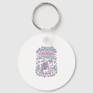 Eenhoorn Avontuur Hoorn Geactiveerd Cute Pastel Gr Sleutelhanger