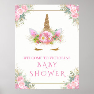 Eenhoorn Baby Meisje Shower Welkomstbord Poster