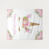 Eenhoorn Baby Shower Achtergrond Wandkleed (Voorkant (horizontaal))