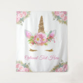 Eenhoorn Baby Shower Achtergrond Wandkleed (Voorkant)