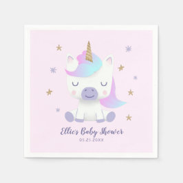 Eenhoorn Baby shower Cartoon Servet