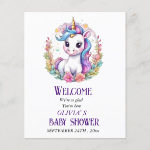 Eenhoorn baby shower flyer