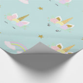 Eenhoorn Baby shower Gift Wrap papier (Hoek)