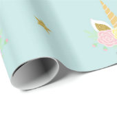 Eenhoorn Baby shower Gift Wrap papier (Rol Hoek)