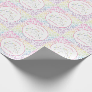Eenhoorn Baby shower Rainbow Pastel Cadeaupapier