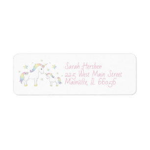 Eenhoorn Baby shower Rainbow Pastel Etiket