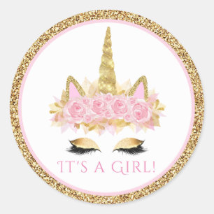 Eenhoorn Baby shower Stickers