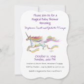 Eenhoorn Baby shower Uitnodiging Rainbow Custom Pi (Voorkant)